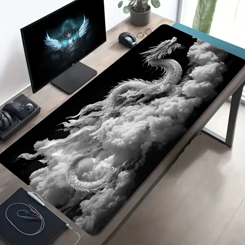 Desk Setup Black And White - Alas Mouse Gaming Naga Hitam Putih