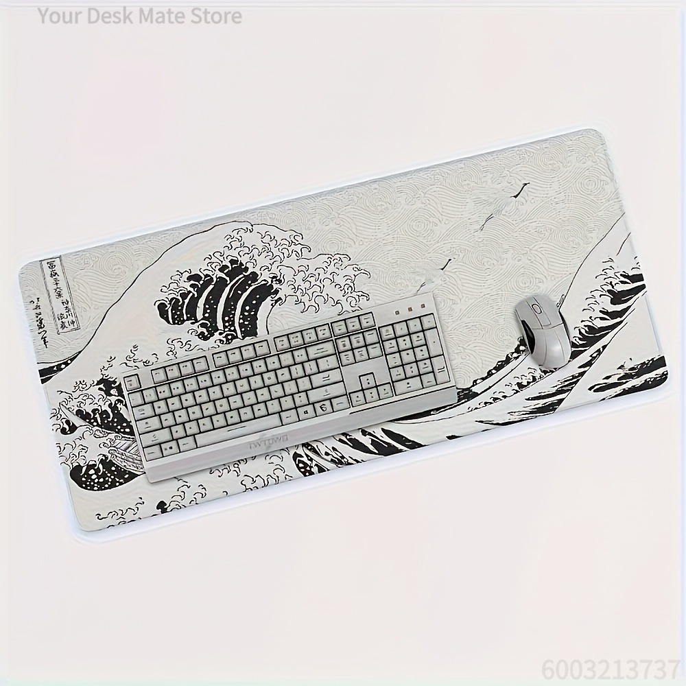 Desk Setup Black And White - Alas Meja Seni Gelombang Hitam Putih