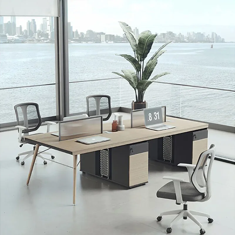 Work Desk Home Setup - Meja Kerja Eksekutif Kayu dengan Penyimpanan,