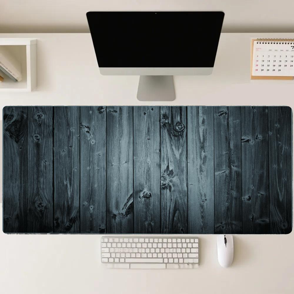 Desk Setup Black And Wood - Alas Mouse Kayu Hitam, Aksesoris Meja,