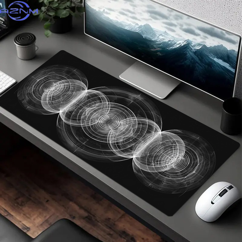 Alas Mouse Pola Spiral Hitam P - Desk Setup Black And White ulasan dan harga