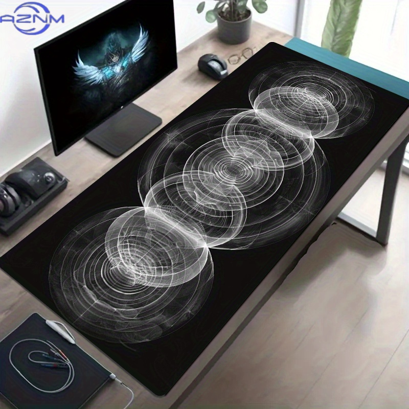 Alas Mouse Pola Spiral Hitam P - Desk Setup Black And White ulasan dan harga