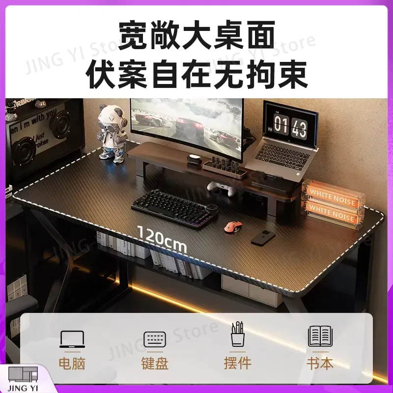 Meja Gaming Hitam untuk Pengat - Desk Setup Black And Wood ulasan dan harga