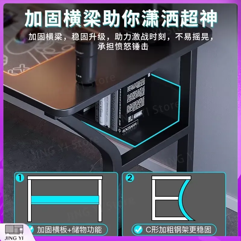 Meja Gaming Hitam untuk Pengat - Desk Setup Black And Wood ulasan dan harga