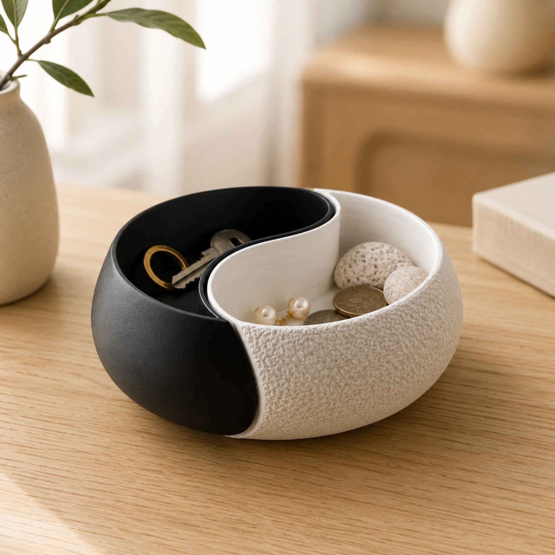1 Buah Wadah Penyimpanan Skema - Desk Setup Black And White ulasan dan harga