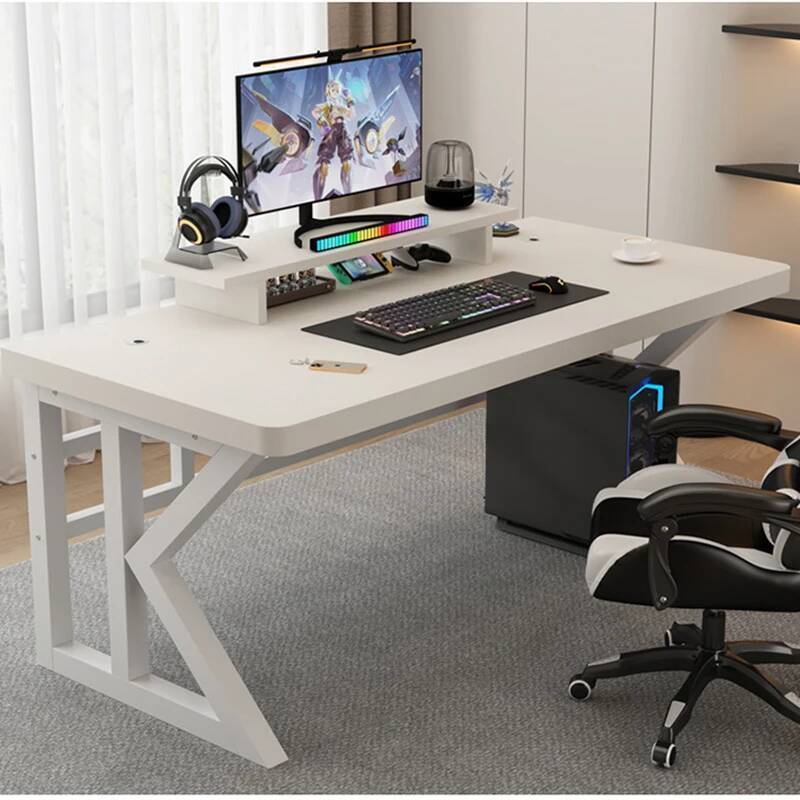 Meja Gaming Bentuk L, Meja Lap - Desk Setup Laptop And Monitor ulasan dan harga