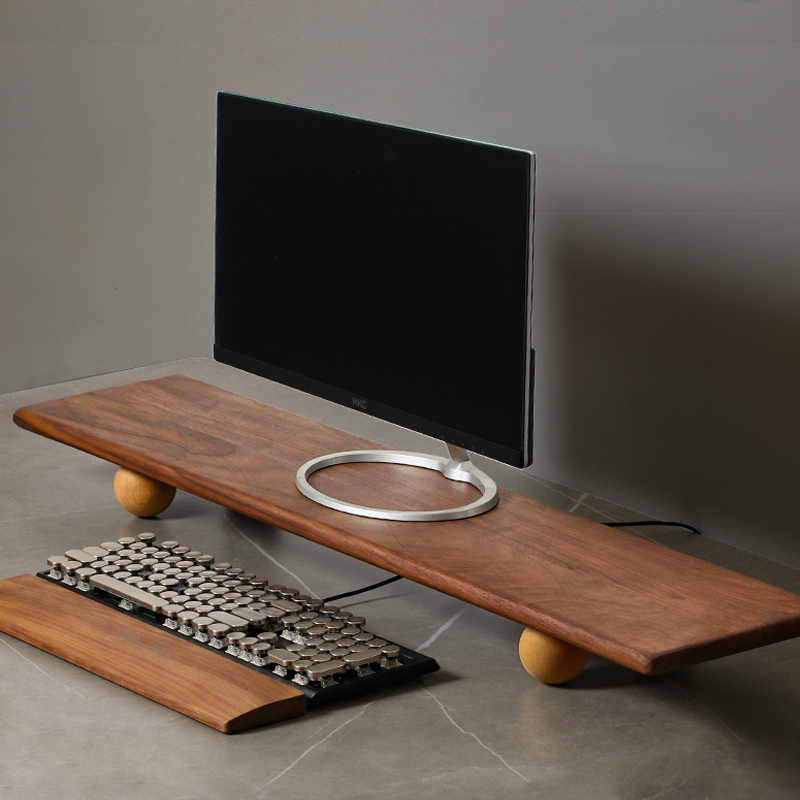 Penyangga Monitor Kayu Solid,  - Desk Setup Laptop And Monitor ulasan dan harga