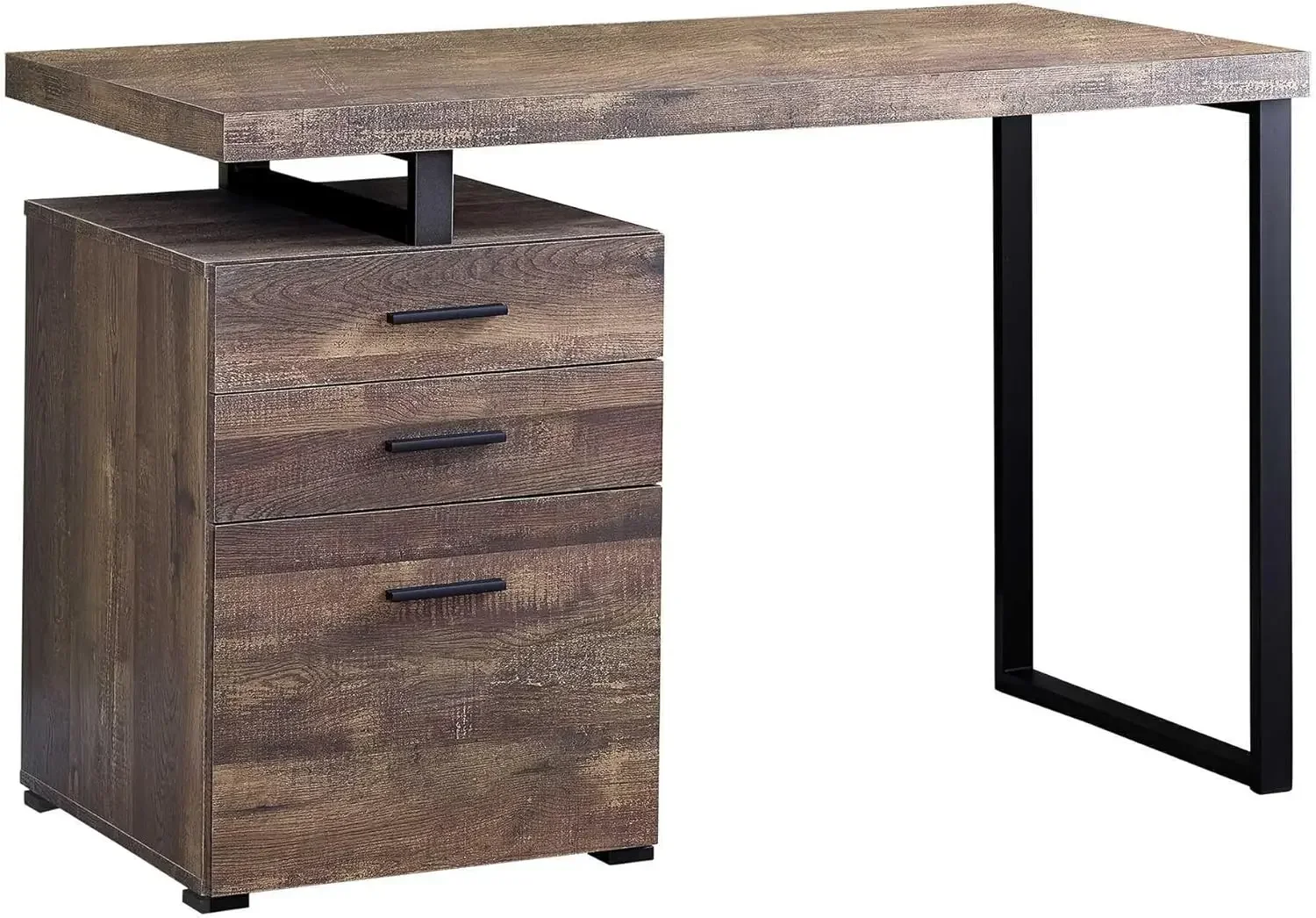 Meja Komputer dengan Lemari Ar - Desk Setup Brown ulasan dan harga