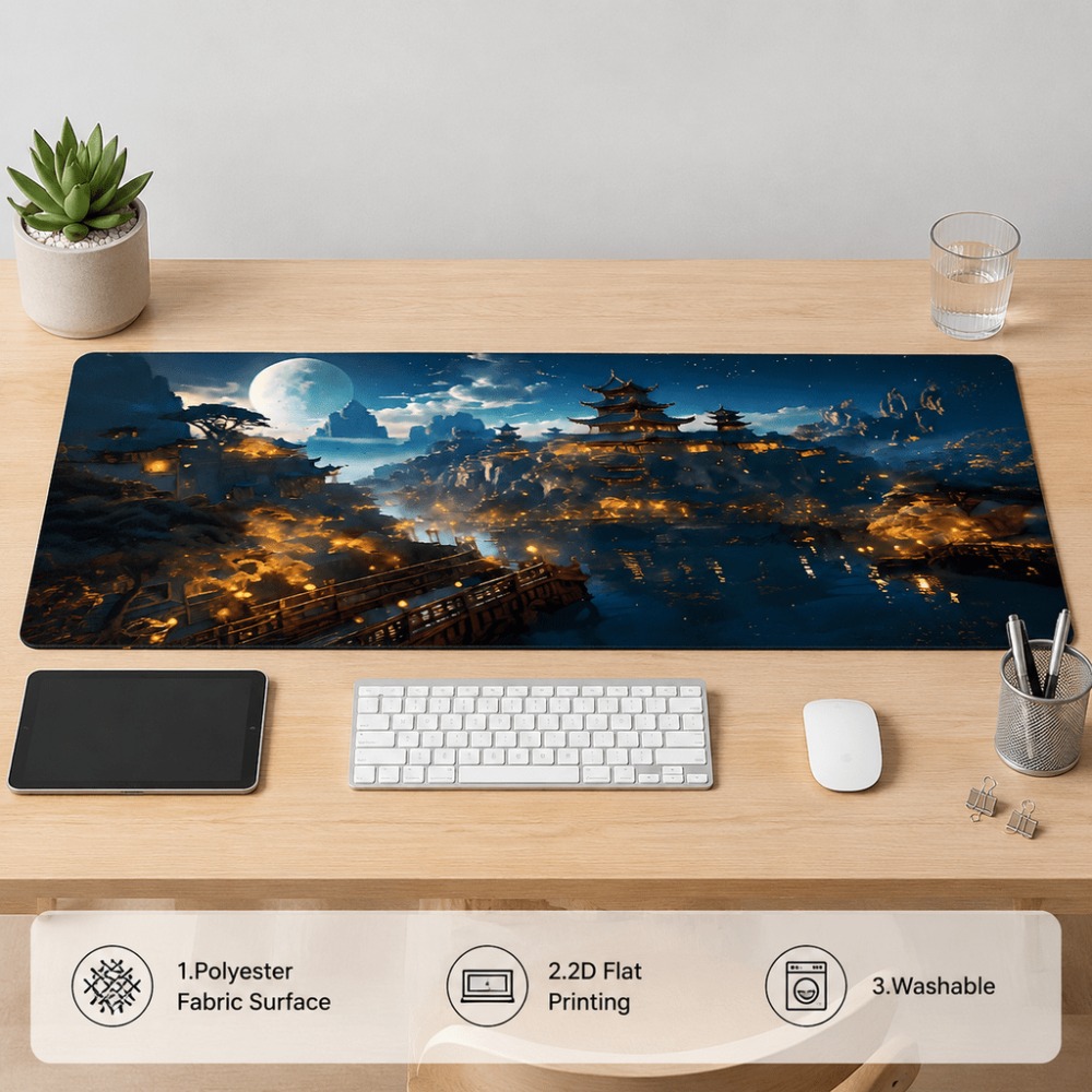 Alas meja memanjang dengan mot - Work Desk Home Setup ulasan dan harga