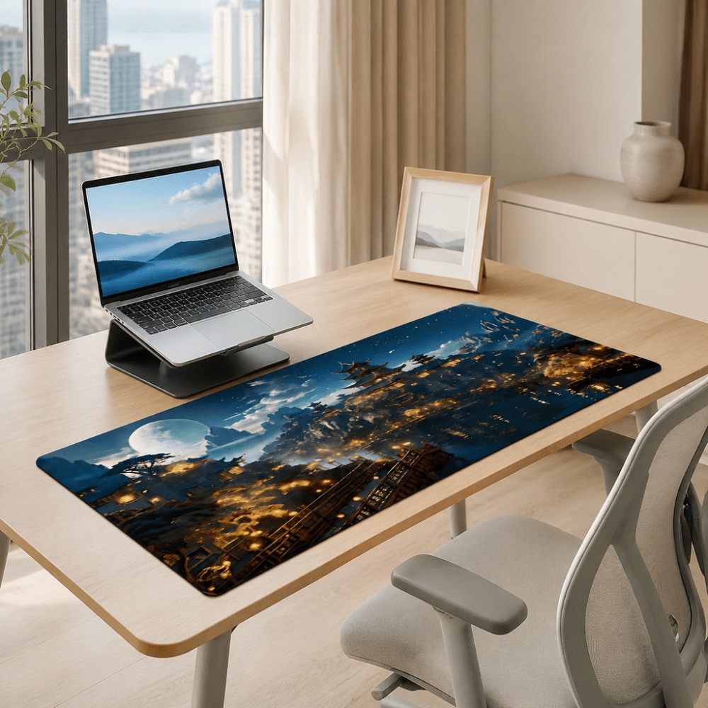 Alas meja memanjang dengan mot - Work Desk Home Setup ulasan dan harga
