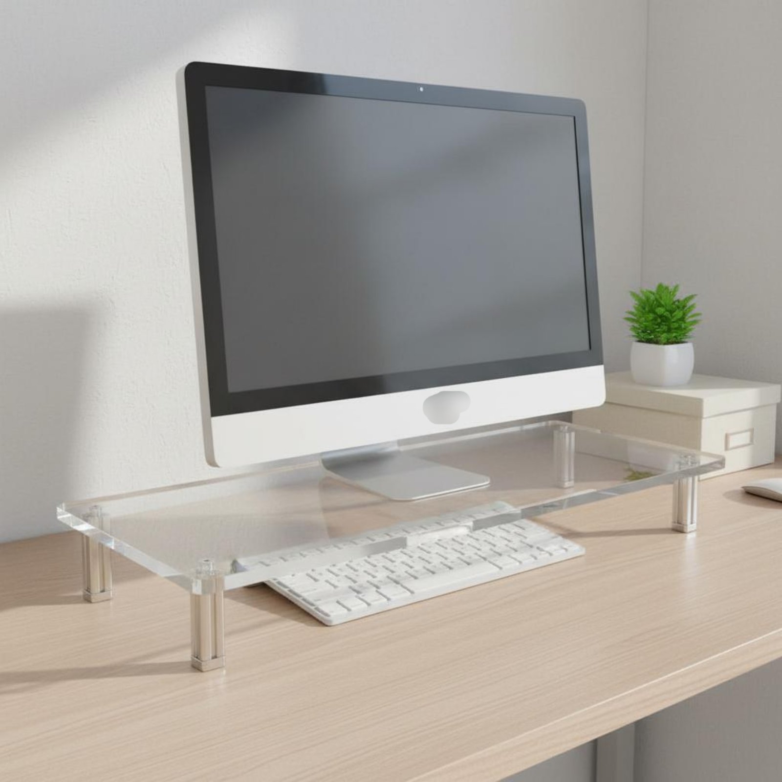 Penyangga Monitor Akrilik Muda - Setup Desk Monitor ulasan dan harga