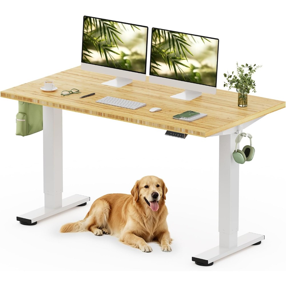 FLEXISPOT Meja Berdiri Bambu S - Setup Desk Monitor ulasan dan harga