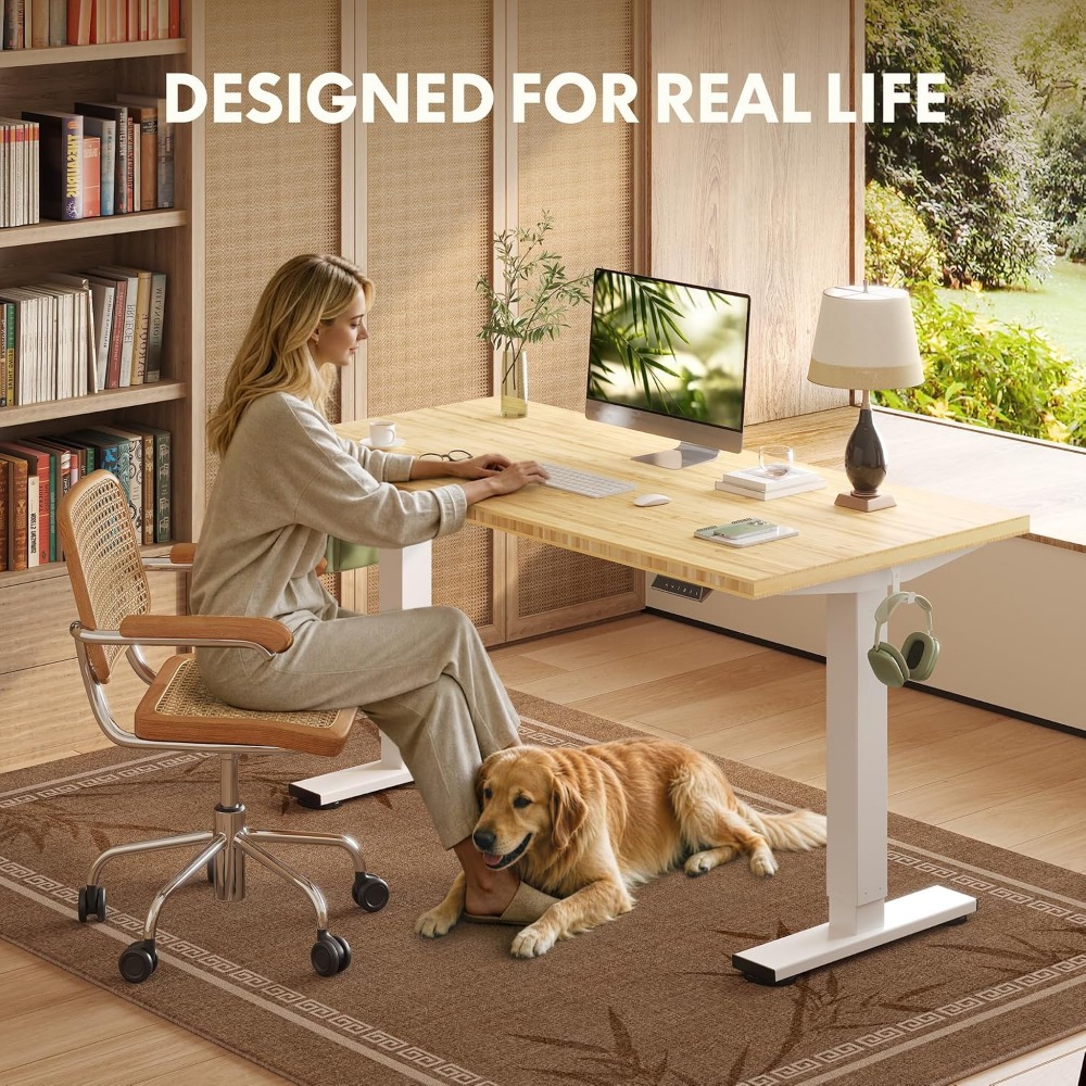 FLEXISPOT Meja Berdiri Bambu S - Setup Desk Monitor ulasan dan harga